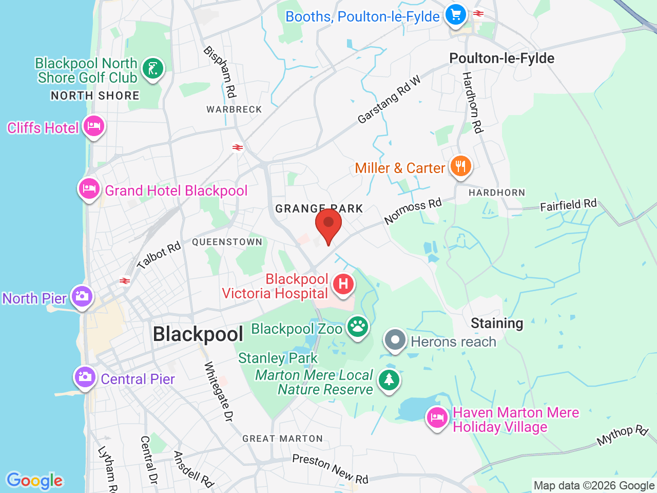 Map showing Blackpool