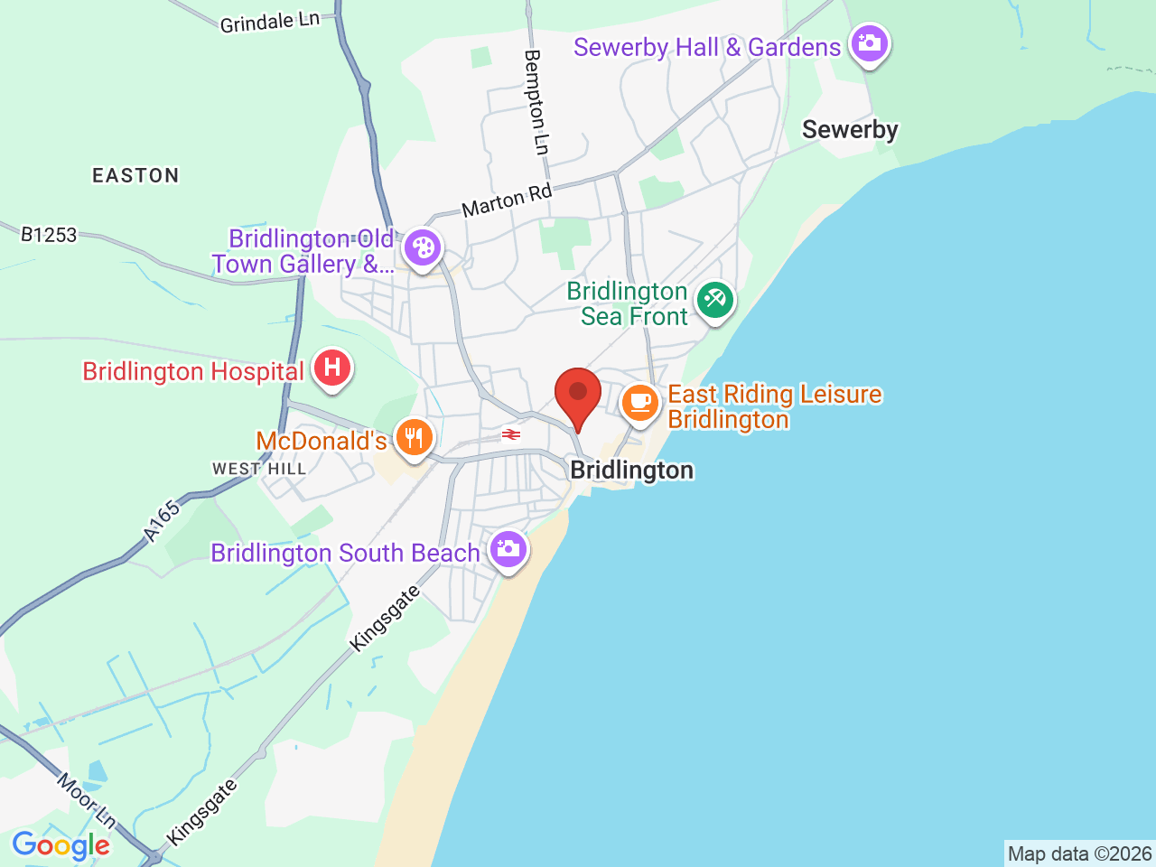 Map showing Bridlington