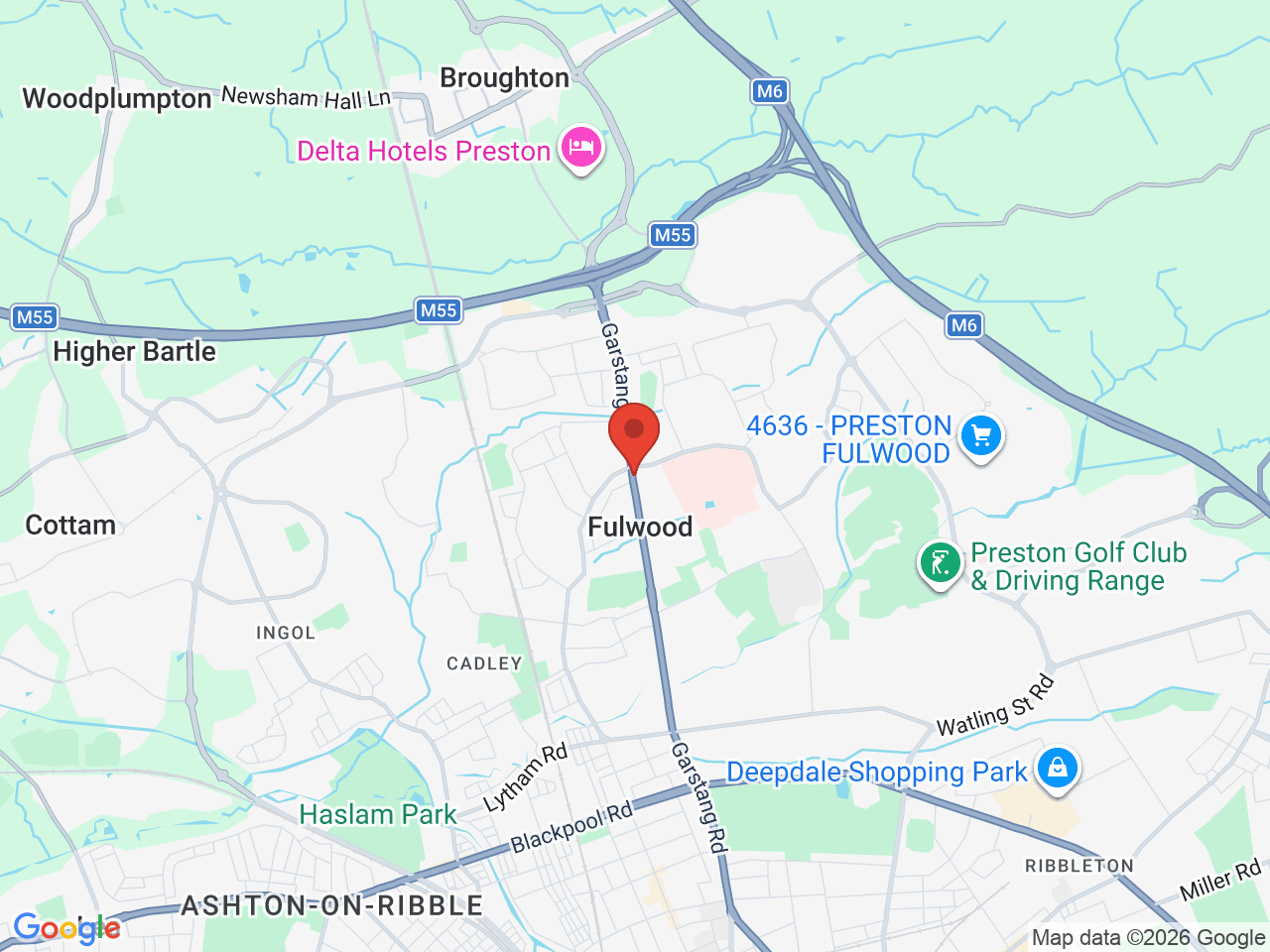 Map showing Preston