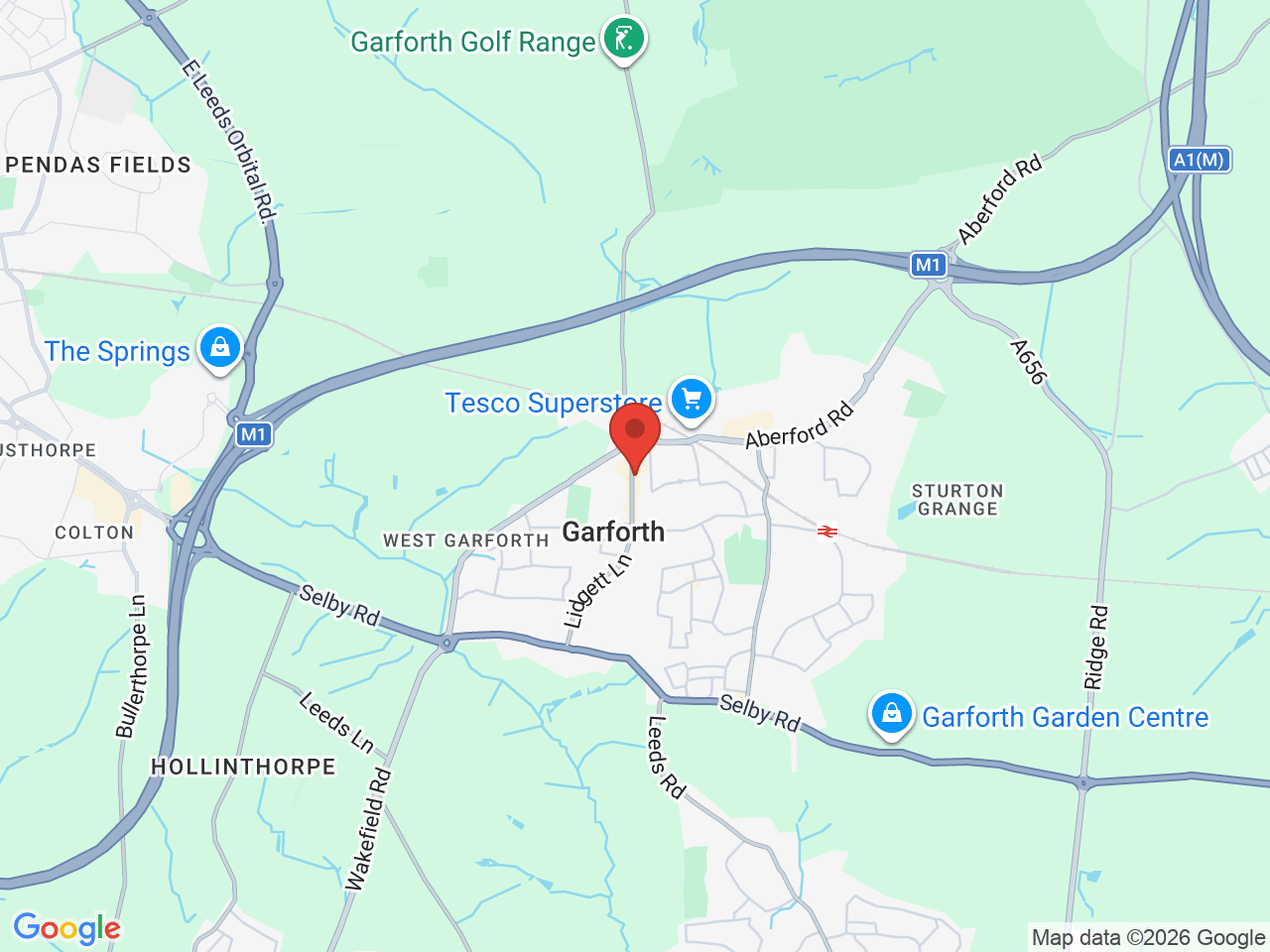 Map showing Garforth