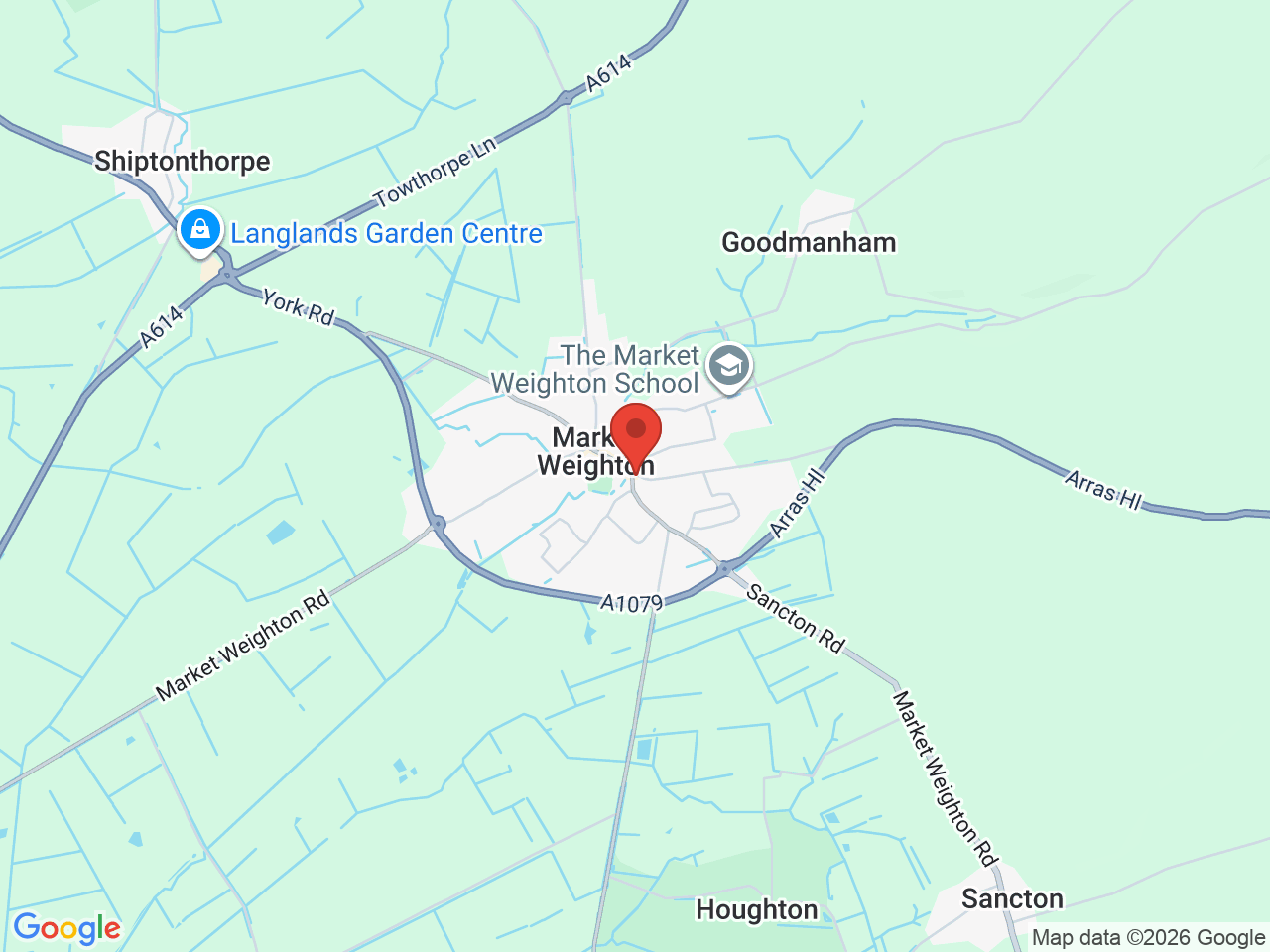 Map showing Market Weighton
