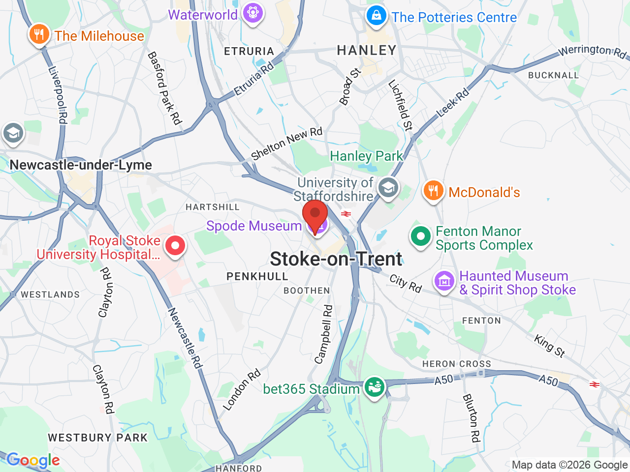 Map showing Stoke