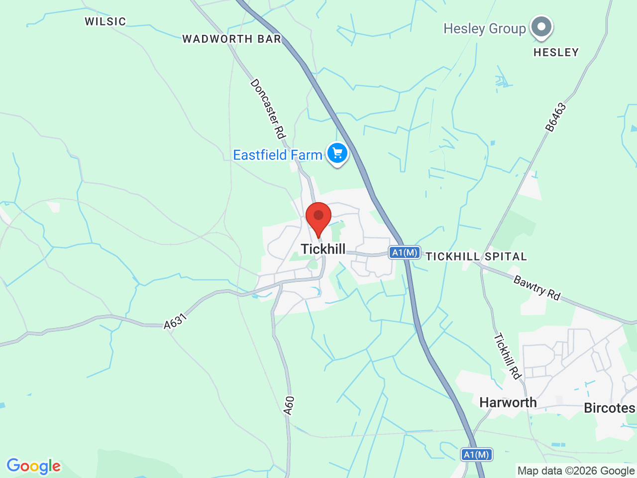 Map showing Tickhill