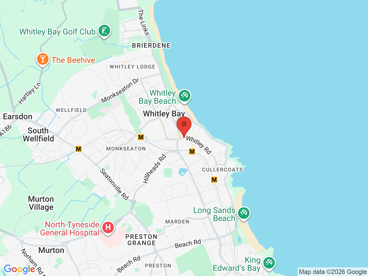 Map showing Whitley Bay